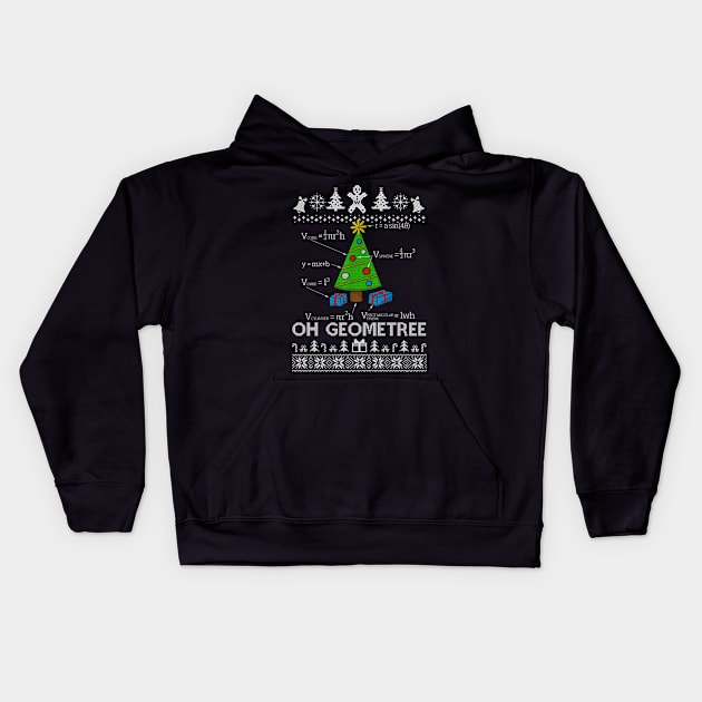 Funny Math Geometry Christmas Tree Geometree Teacher Kids Hoodie by SloanCainm9cmi